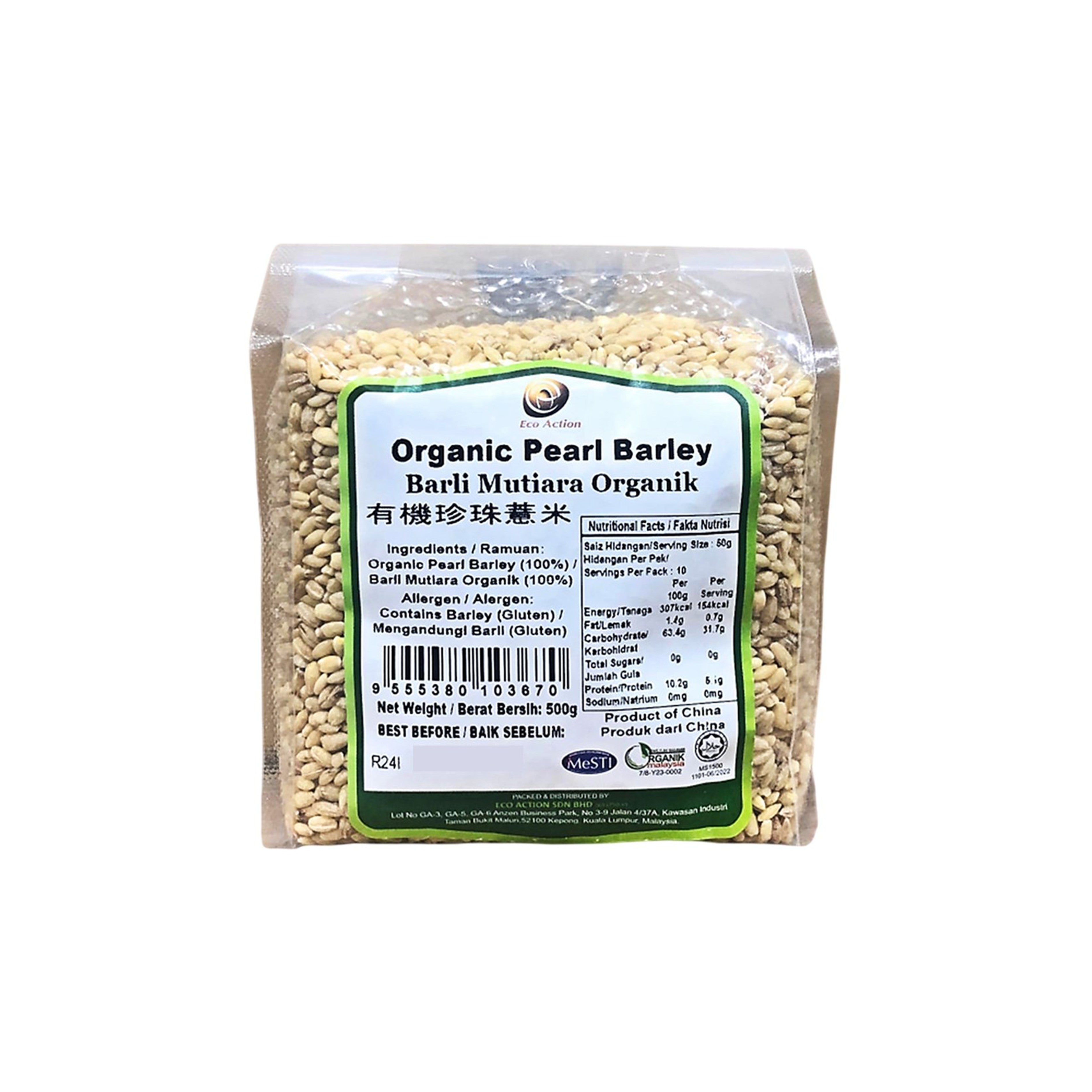 Eco Action Organic Pearl Barley 500g