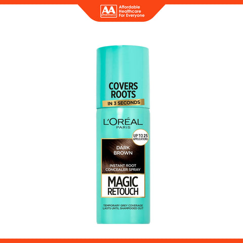 L'Oréal Paris Magic Retouch Instant Root Concealer Spray (Dark Brown) 75mL - Up to 25 uses