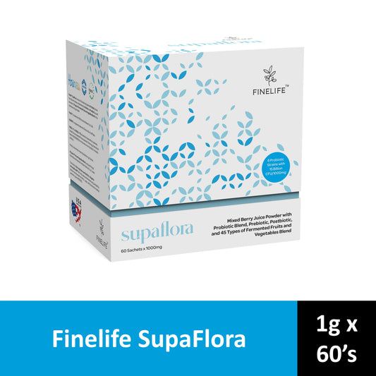 Finelife SupaFlora (6 Probiotic Strains with 15 Billion CFU/1000mg) Sachet 60's (Mixed Berry Flavour)