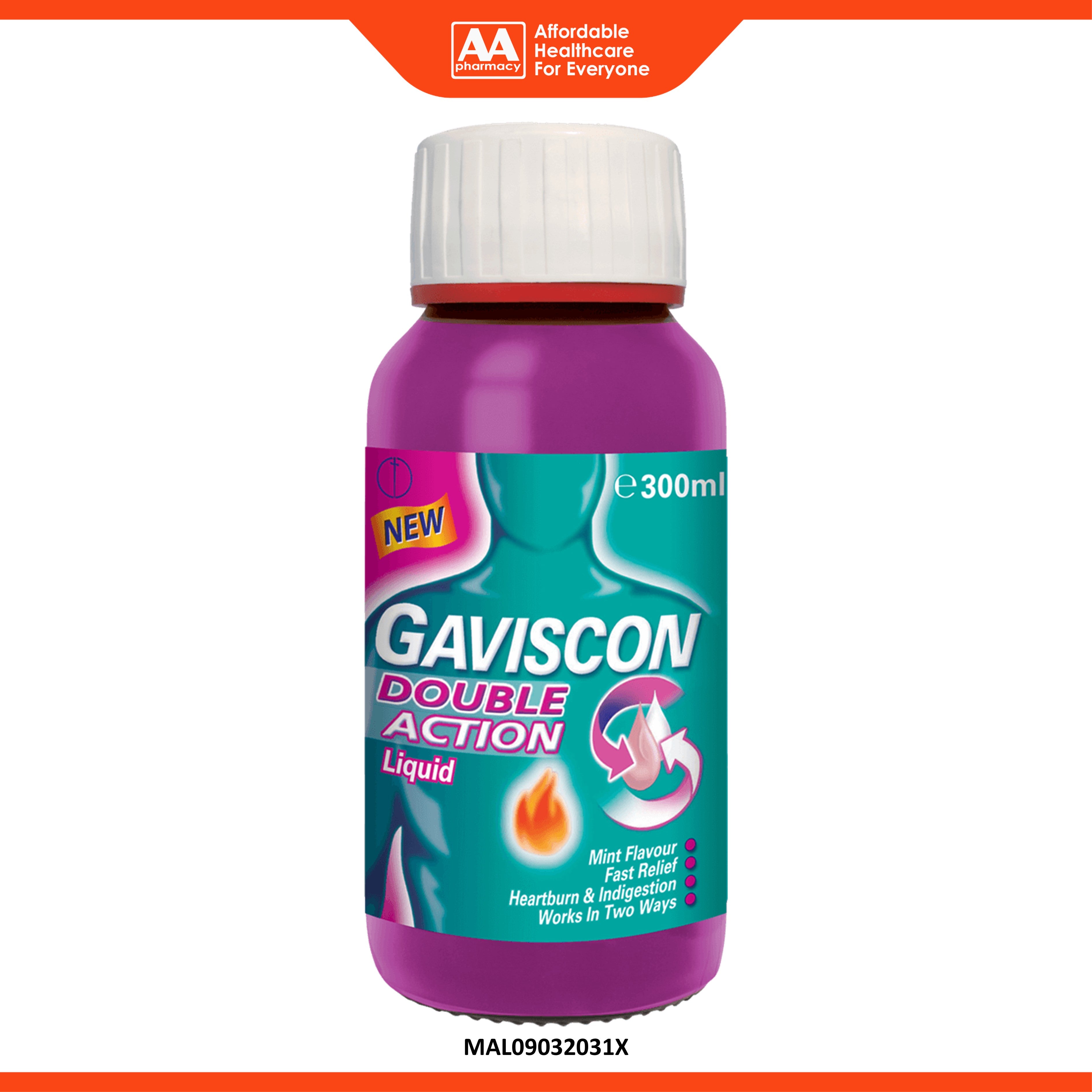 Gaviscon Double Action Liquid 300mL (Mint Flavour)