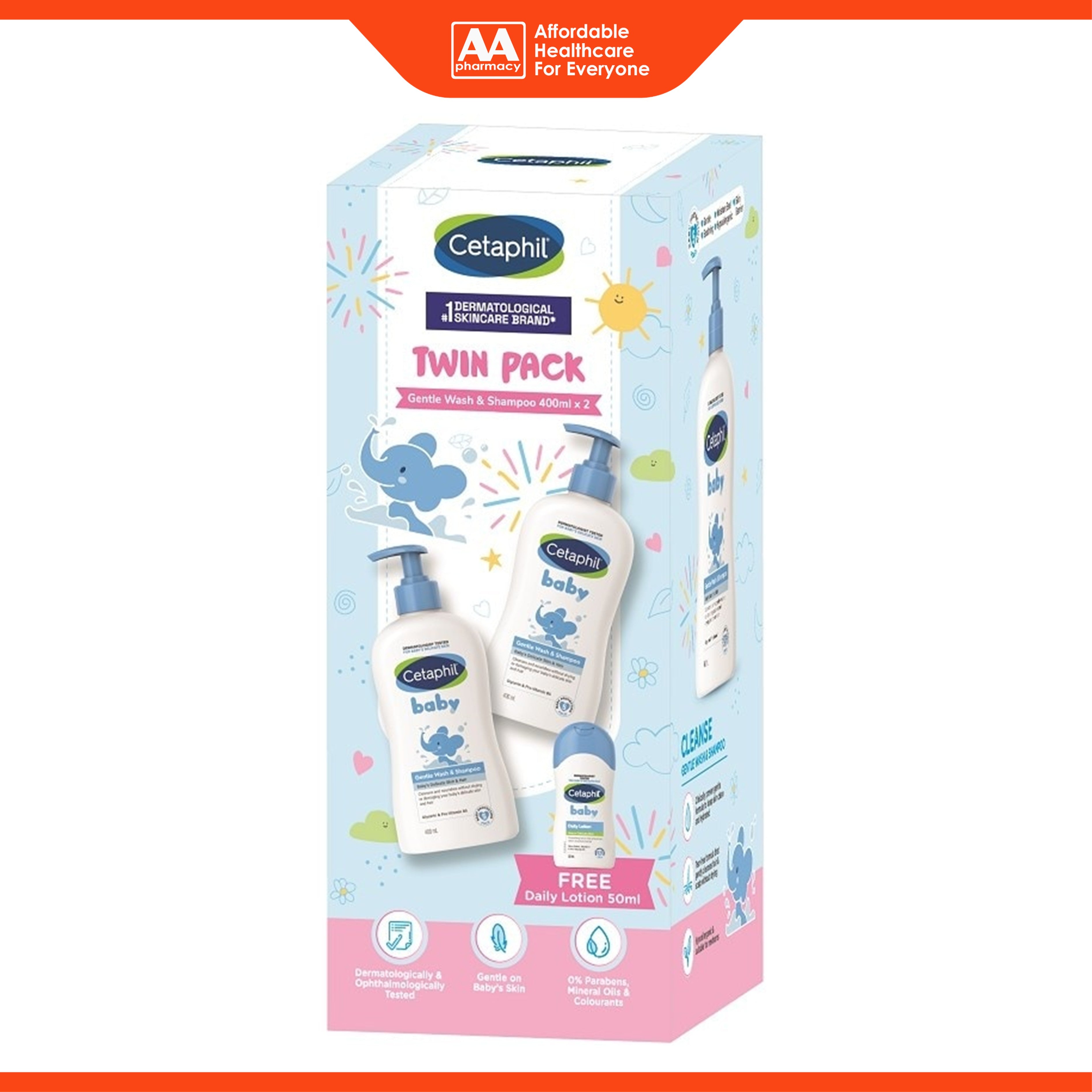 Cetaphil Baby Gentle Wash and Shampoo 400mLx2's [Twinpack]