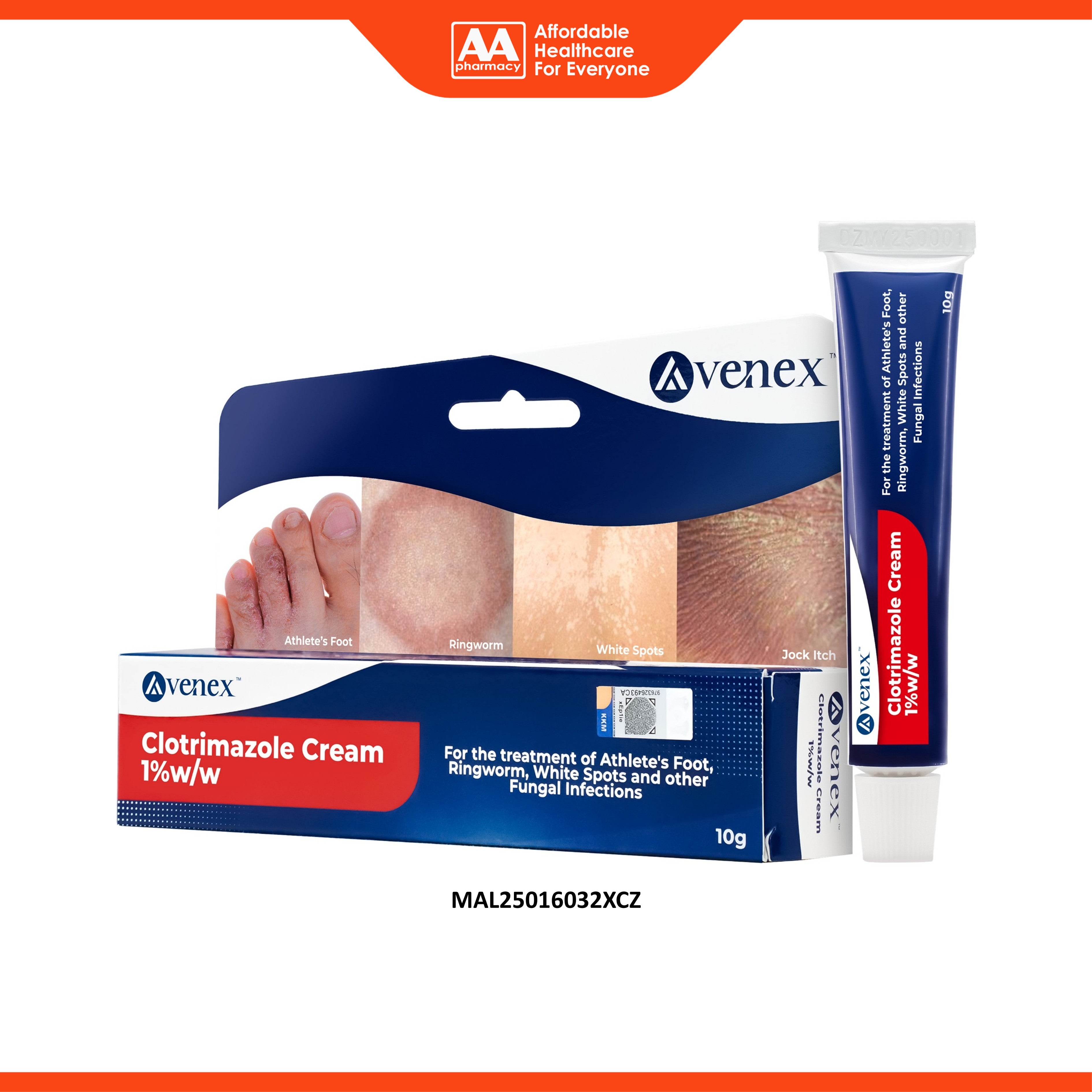 Avenex Clotrimazole Cream 1% w/w 10g