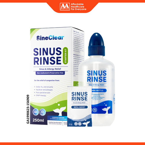 SineClear Sinus Rinse Starter Kit (Contains 1 Bottle and 10 Sachets)