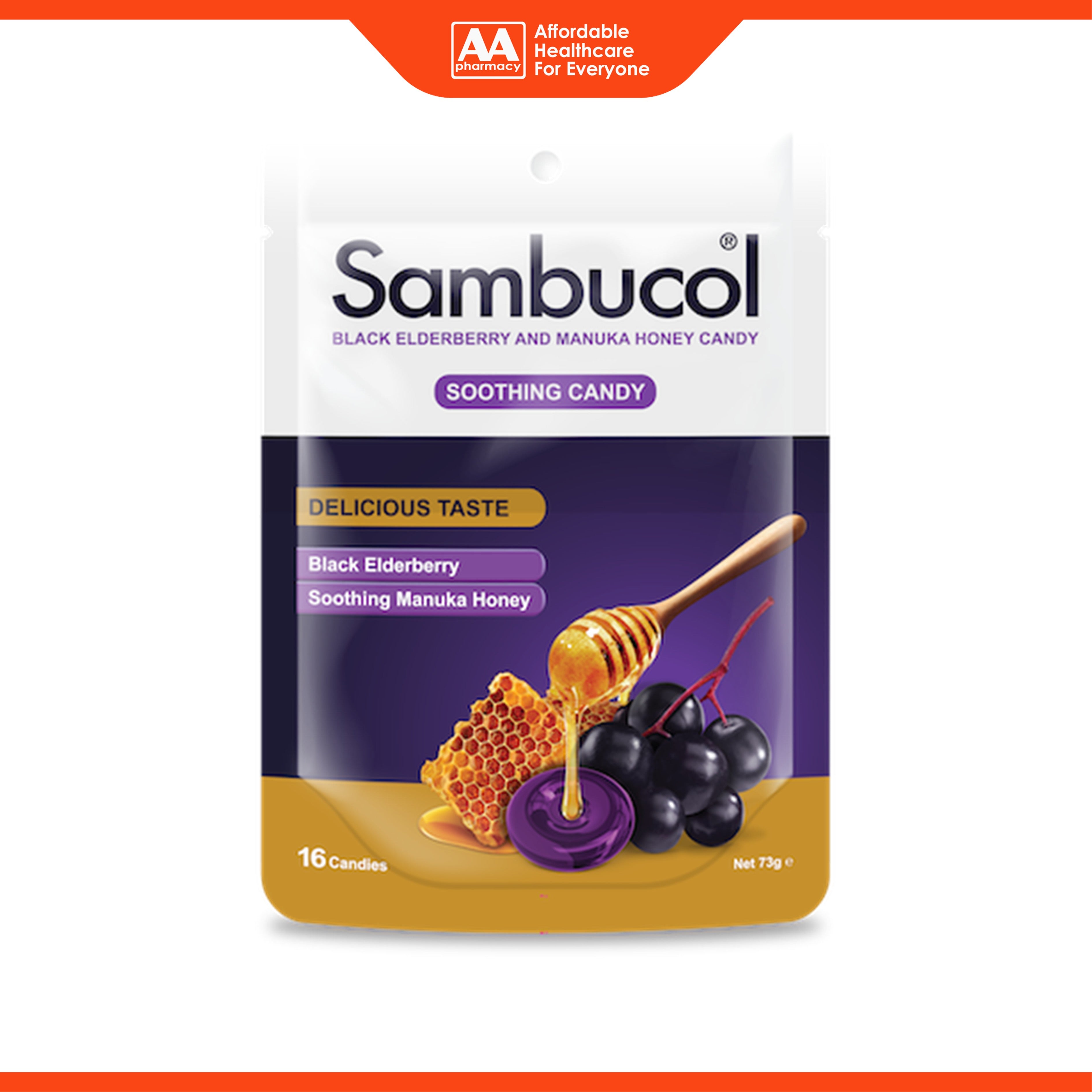Sambucol Black Elderberry with Manuka Honey Soothing Candy 16's