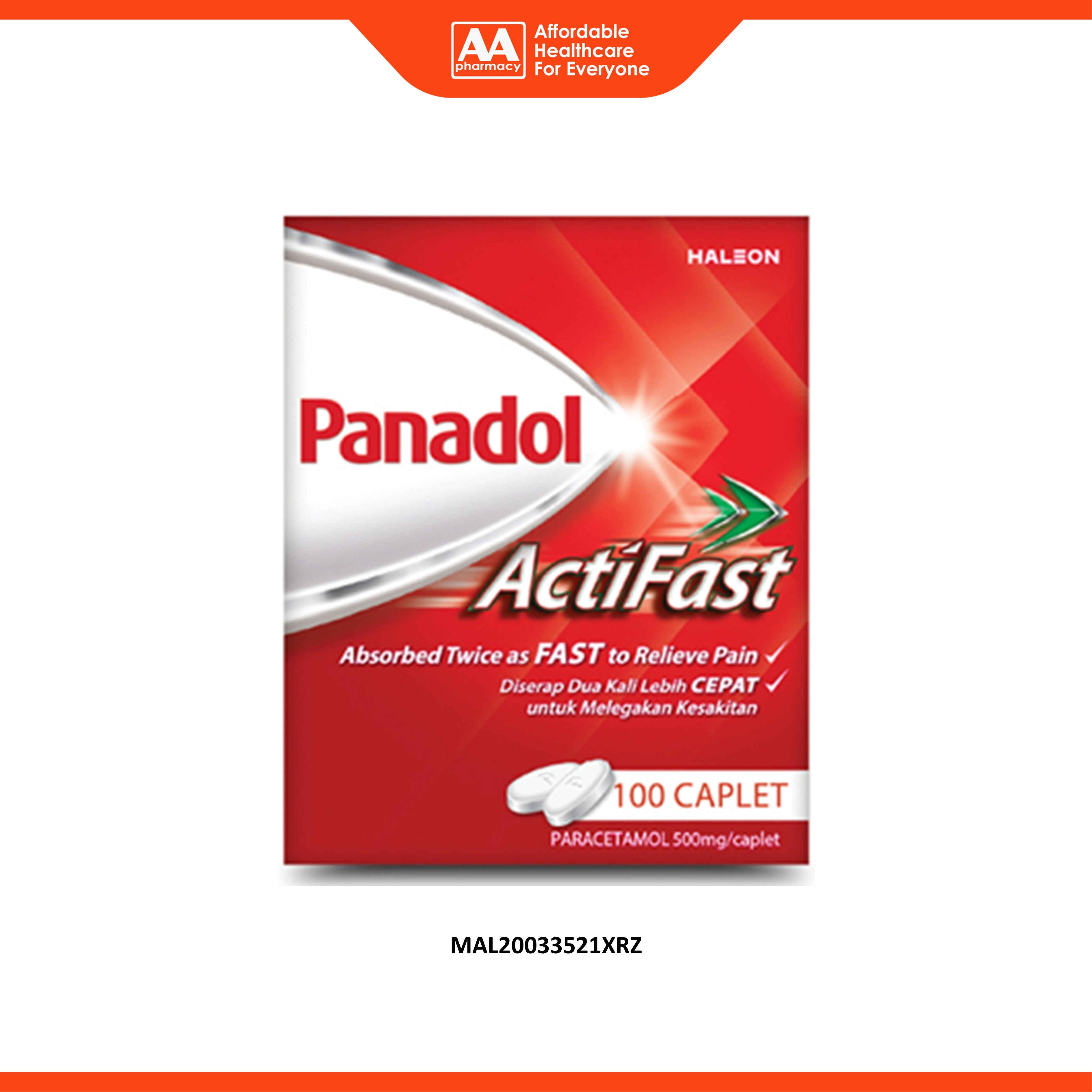 Panadol ActiFast 500mg Caplet 10x10's