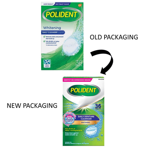 Polident Daily Denture Cleanser (Whitening) Tablet 36's