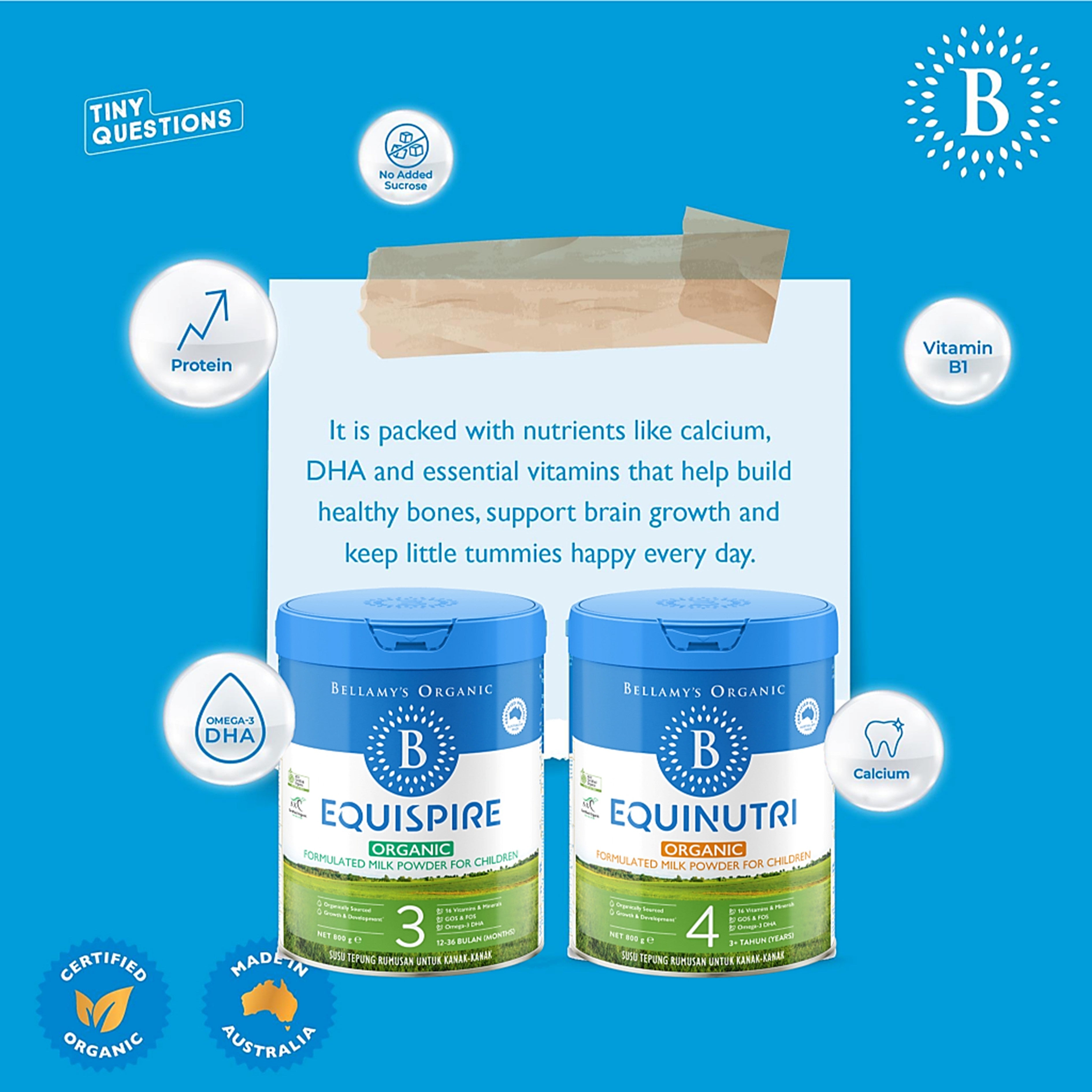 Bellamy's Organic Equinutri Step 4 Formulated Milk Powder for Children 3+ Years (800g)