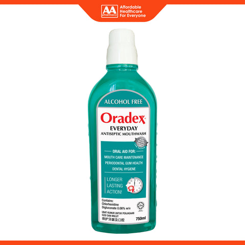 Oradex Everyday Antiseptic Mouthwash (Alcohol Free) 750mL