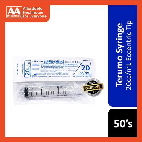 Terumo Syringe 20cc/mL 50's (Luer Lock/Eccentric Luer Slip)