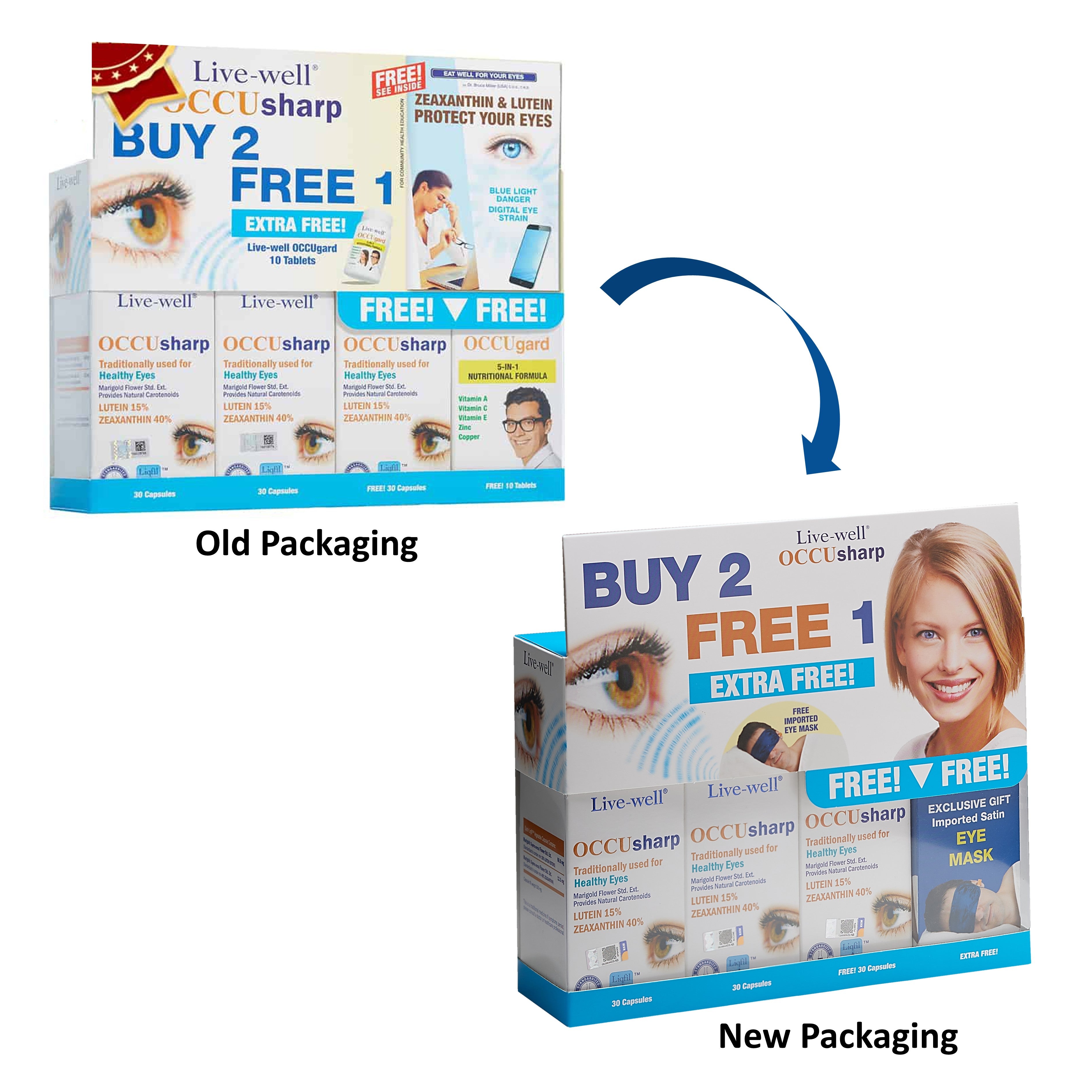 Live-Well OCCUsharp Capsule 3x30's FOC Satin Eye Mask 1's