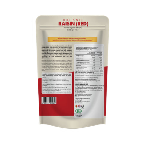 Country Farm Organic Jumbo Red Seedless Raisins 200g