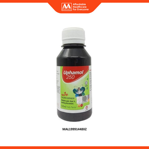 Uphamol 250mg Children Suspension 100mL (Fruity Flavour)