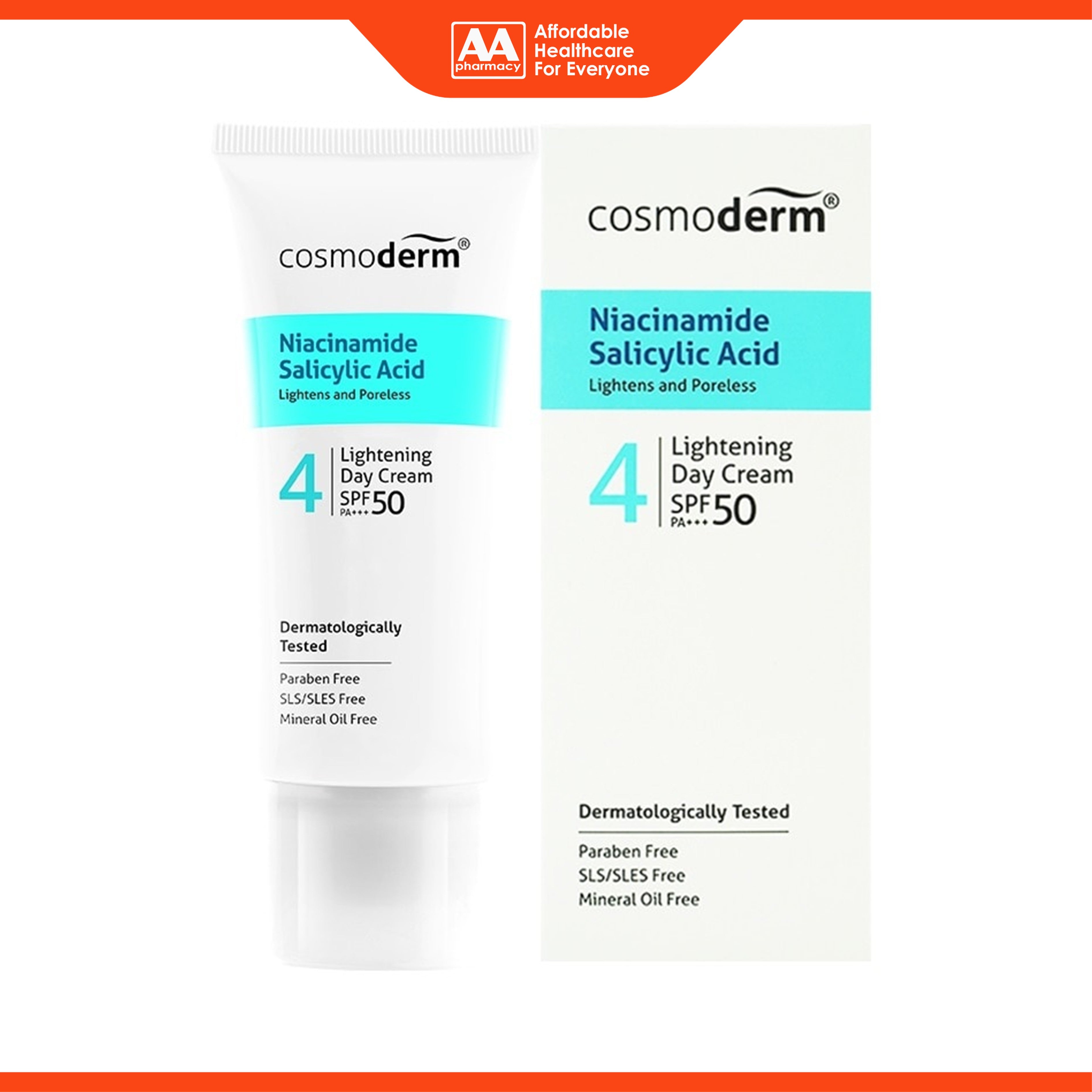 Cosmoderm Niacinamide + Salicylic Acid Lightening Day Cream SPF50 PA+++ (40ml)