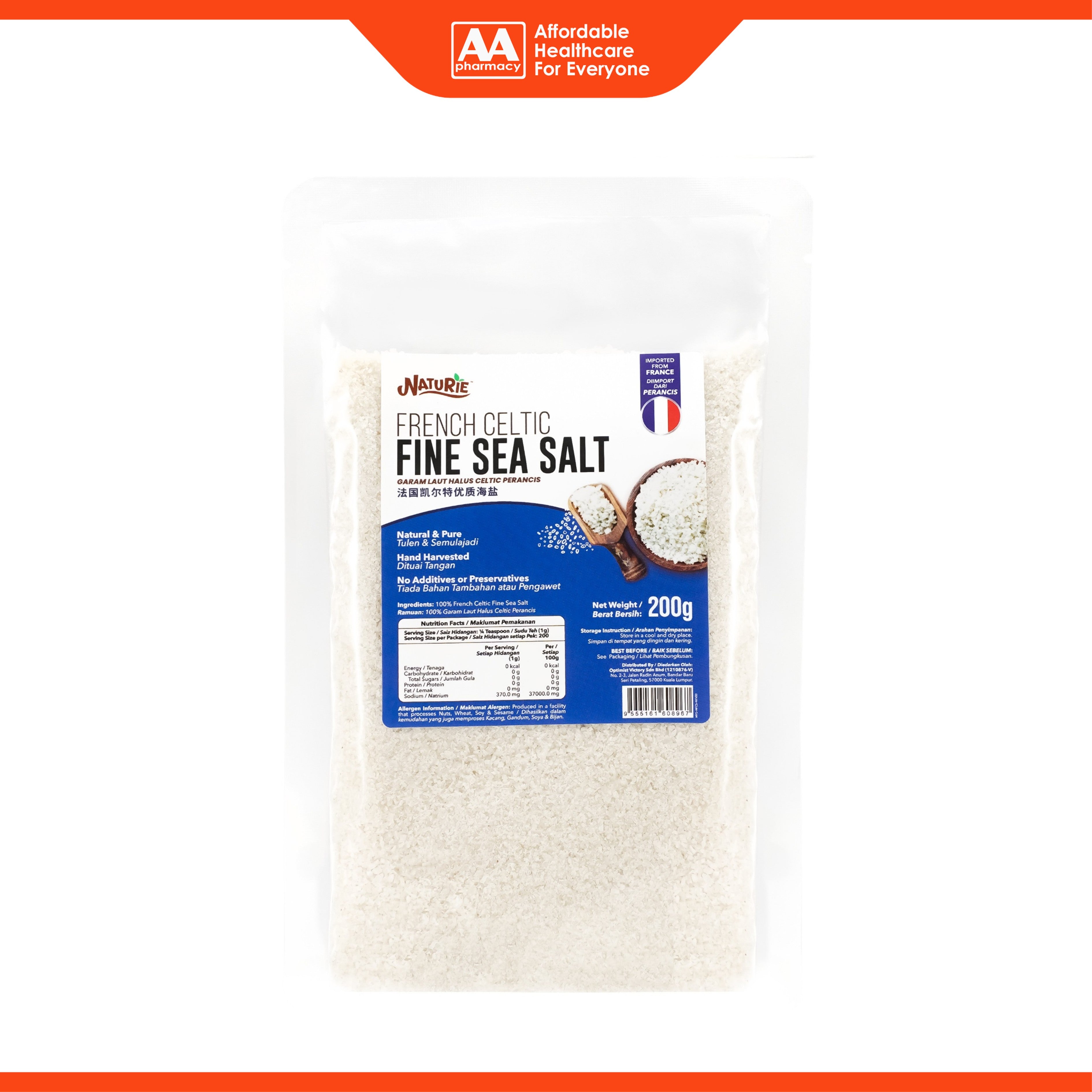 Naturie French Celtic Fine Sea Salt 200g