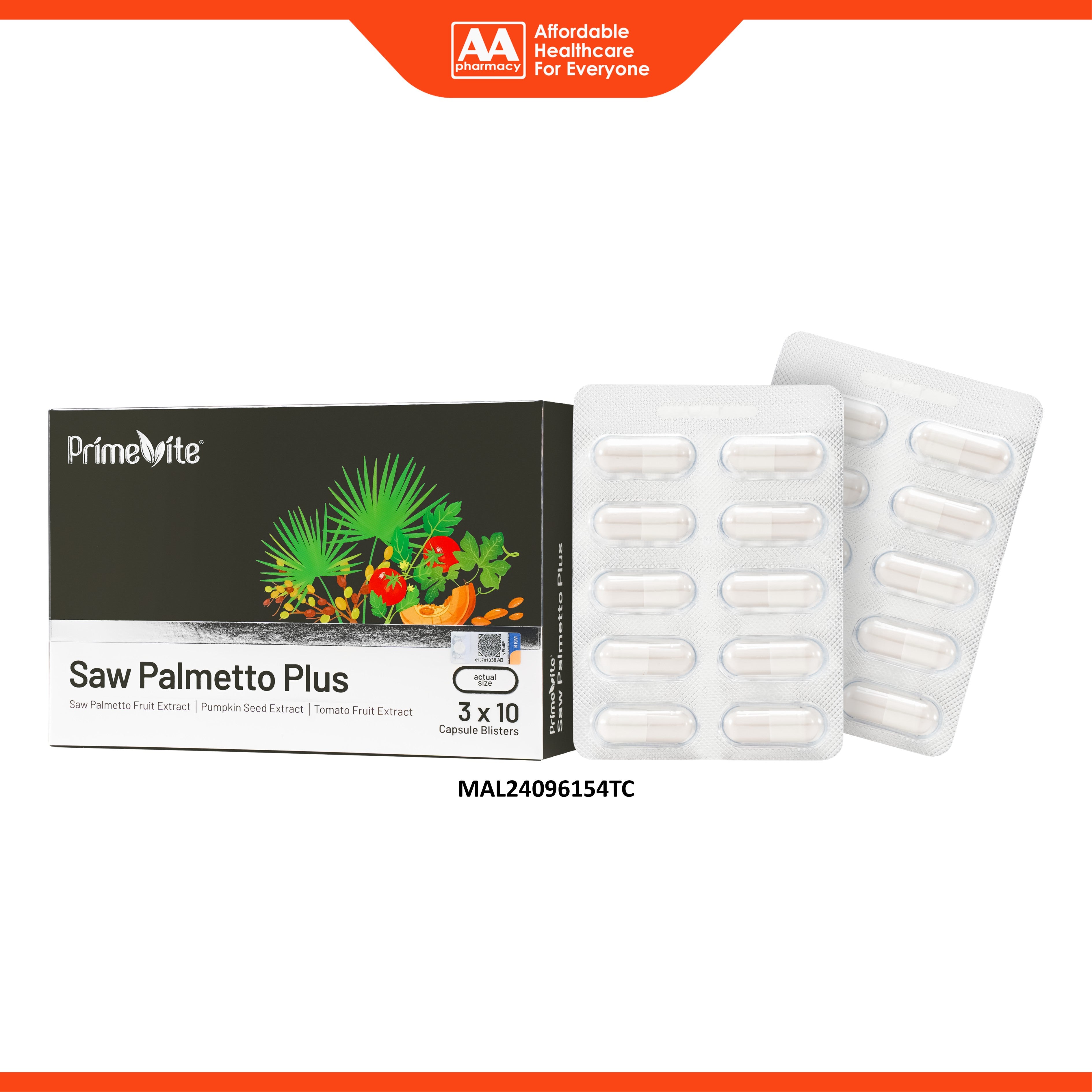 PrimeVite Saw Palmetto Plus Capsule 3x10's
