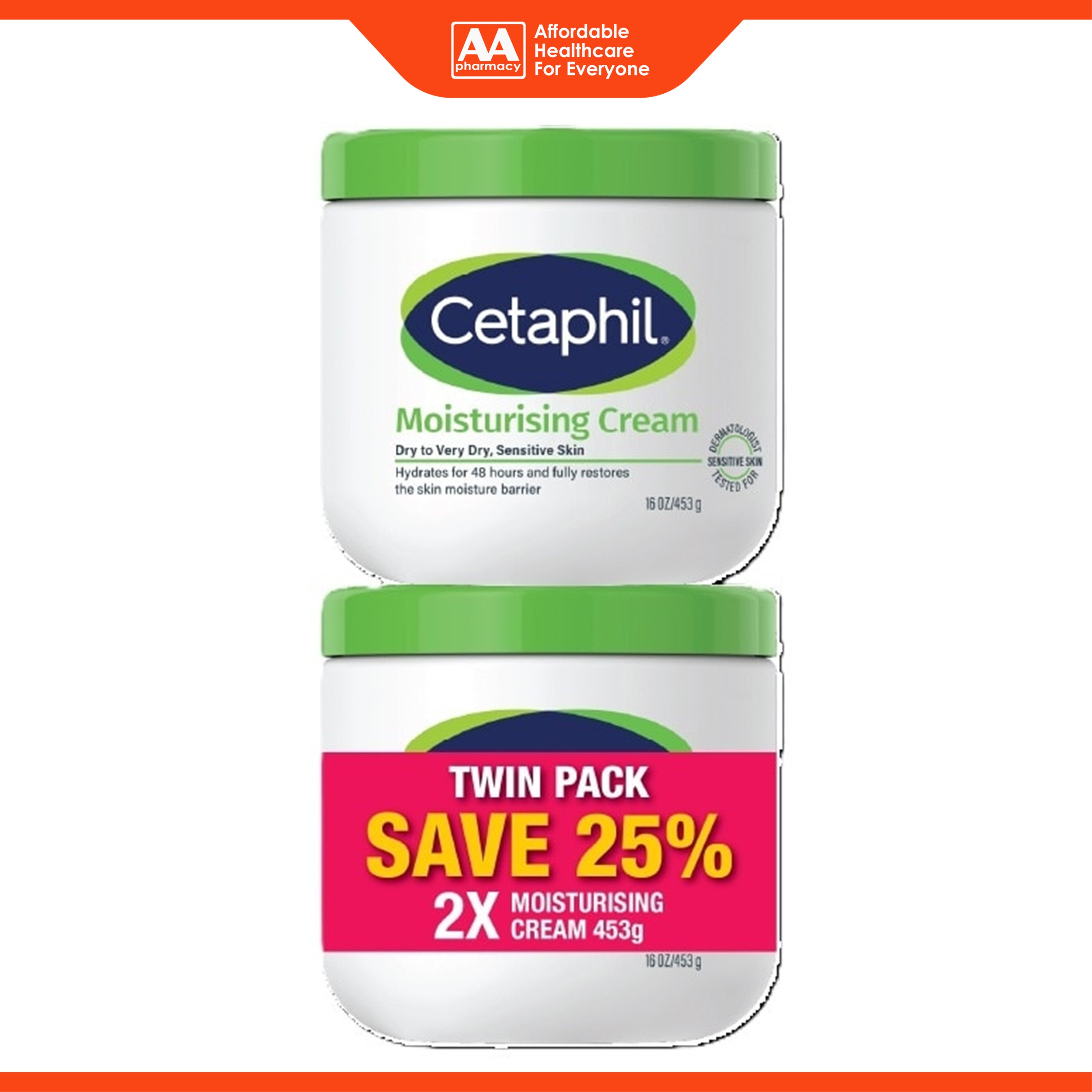 Cetaphil Moisturizing Cream 453gx2's [Twinpack]