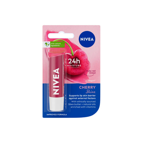 Nivea Cherry Shine Caring Lip Balm 4.8g (Ruby Red Tinted)