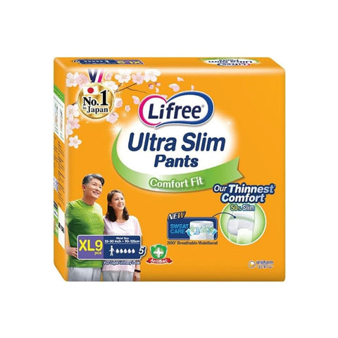 Lifree Ultra Slim Pants (Size XL, Waist 35-50 inches or 90-125cm) 9's [Light Urinary Leak]