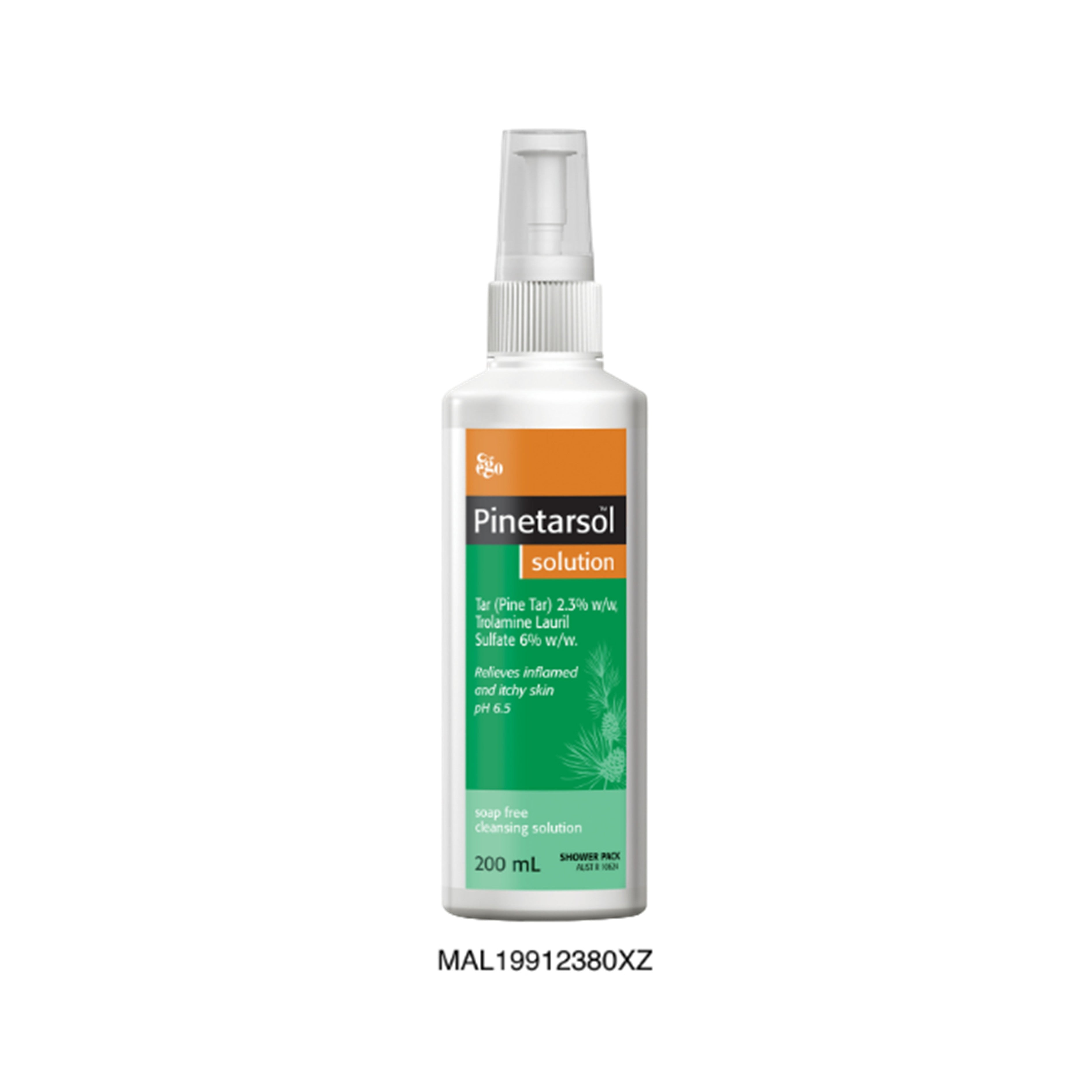 Pinetarsol Tar (Pine Tar) 2.3% + Trolamine Lauril Sulfate 6% Cleansing Solution 200mL (Shower Pack)