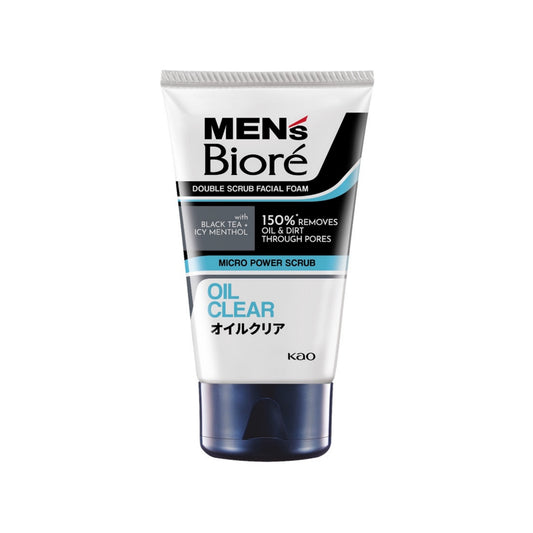 Men's Bioré Double Scrub Facial Foam (Oil Clear) 100g