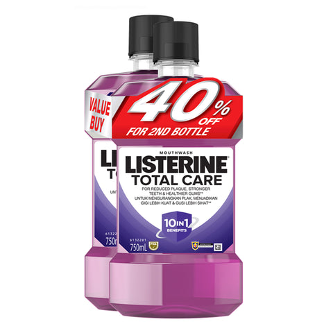 Listerine Mouthwash - Total Care 10 in 1 Benefits 750mLx2's [Twinpack]