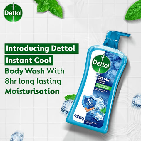 Dettol Antibacterial Body Wash (Instant Cool, with Mint and Sea Minerals) 950g