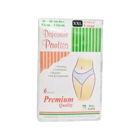 Pan-Mate Premium Quality Disposable Panties Size XXL 6's (91-116cm / 30-46 inches)