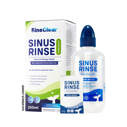 SineClear Sinus Rinse Starter Kit (Contains 1 Bottle and 10 Sachets)