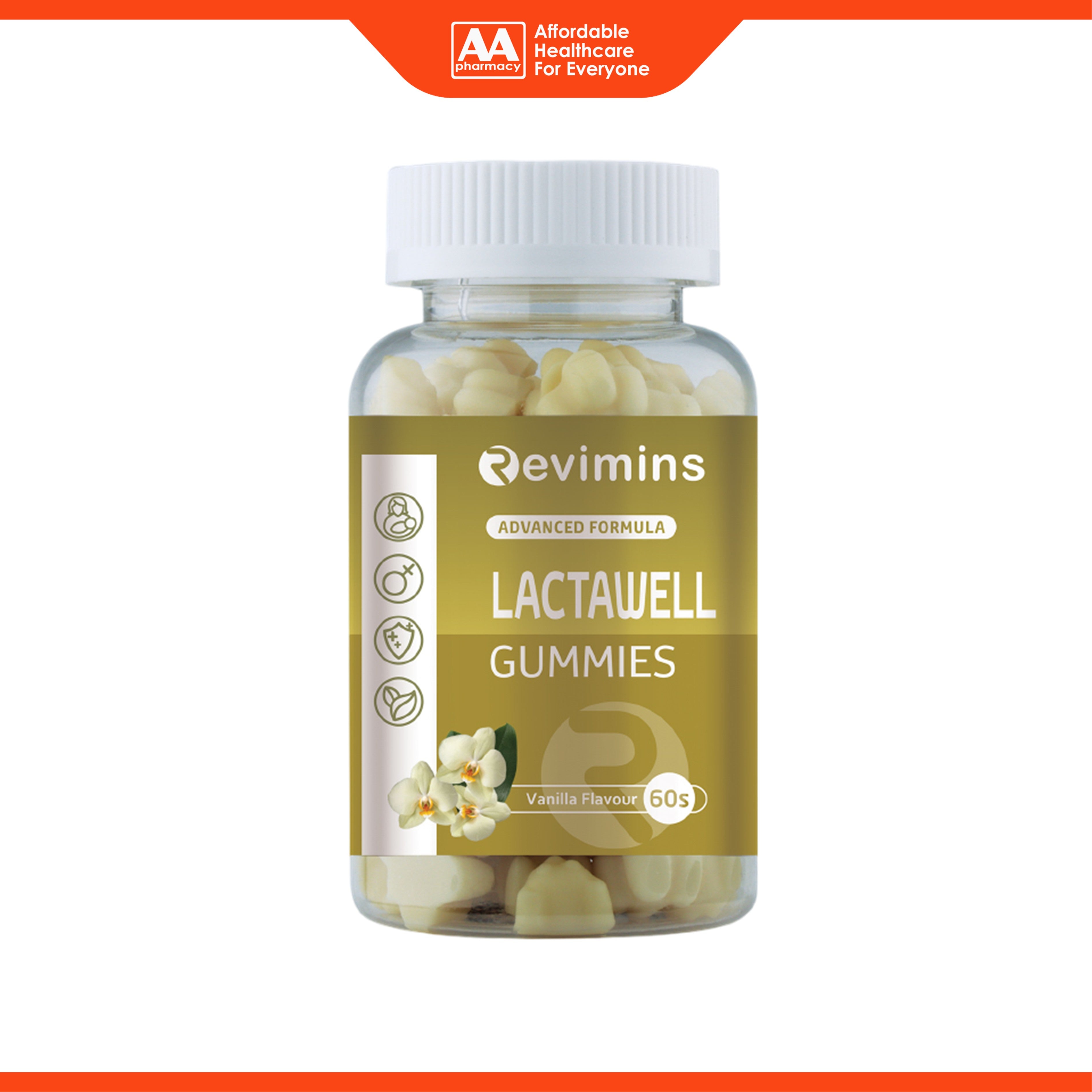 Revimins Lactawell Gummies 60's (Vanilla Flavour) - Boosts Milk Production