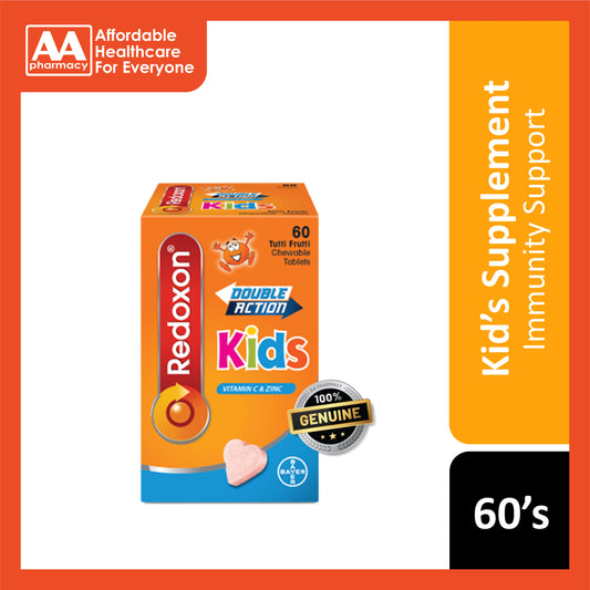 Redoxon Double Action Kids (Vitamin C and Zinc) Chewable Tablet 60's (Tutti Frutti Flavour)
