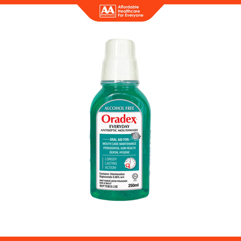 Oradex Everyday Antiseptic Mouthwash (Alcohol Free) 250mL