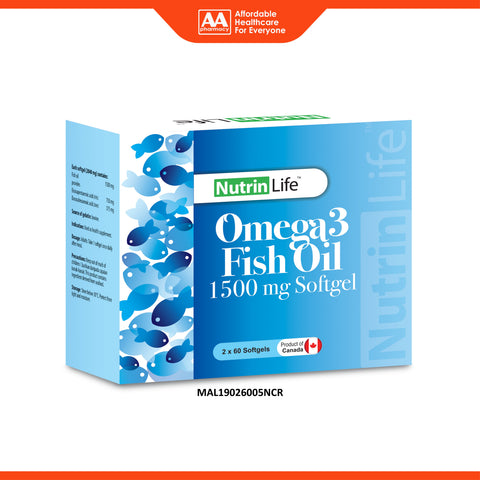 NutrinLife Omega 3 Fish Oil 1500mg Softgel 3x60's