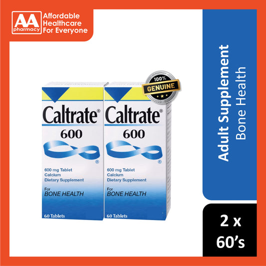 Caltrate Calcium 600mg Tablet 2x60's