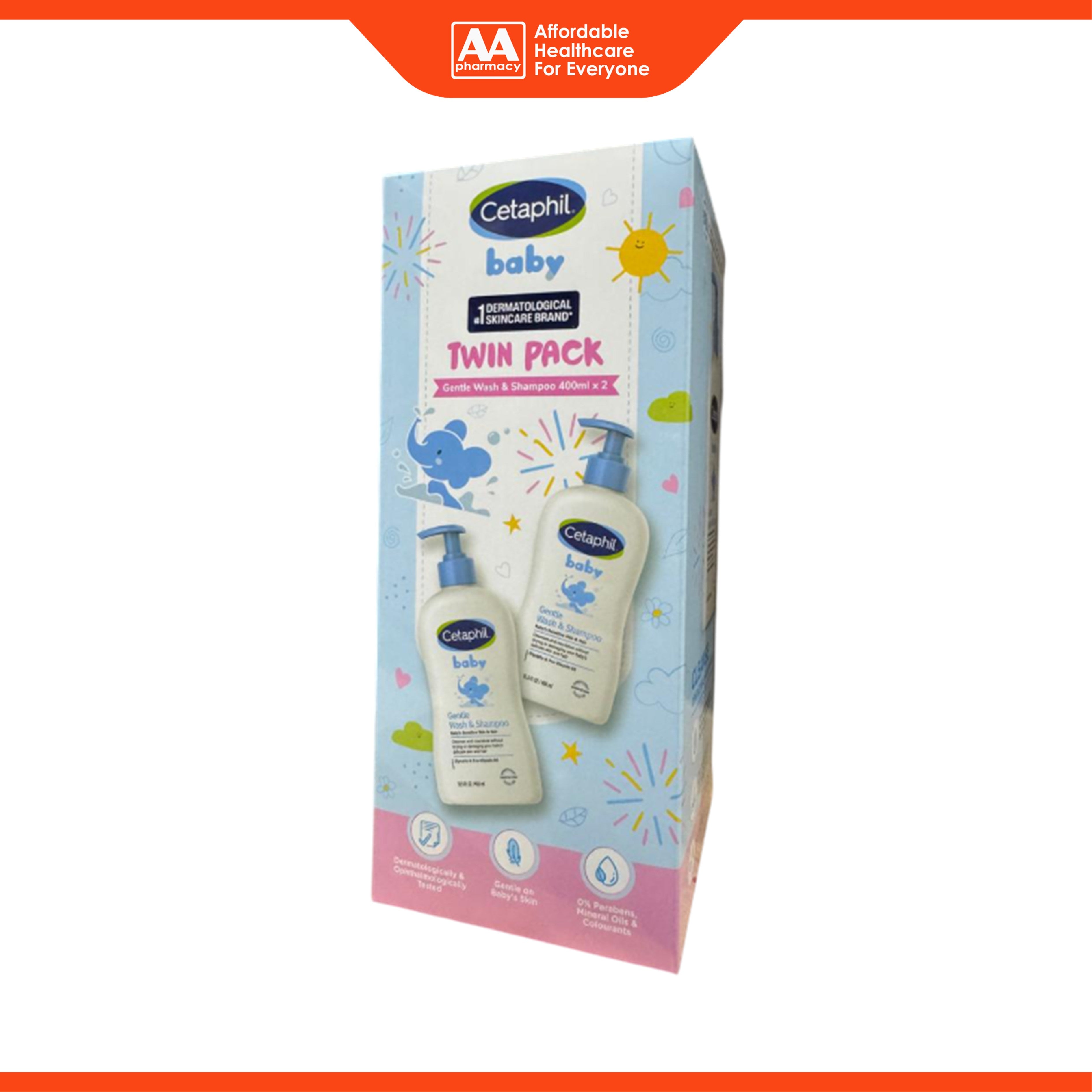 Cetaphil Baby Gentle Wash and Shampoo (2 x 400ml)