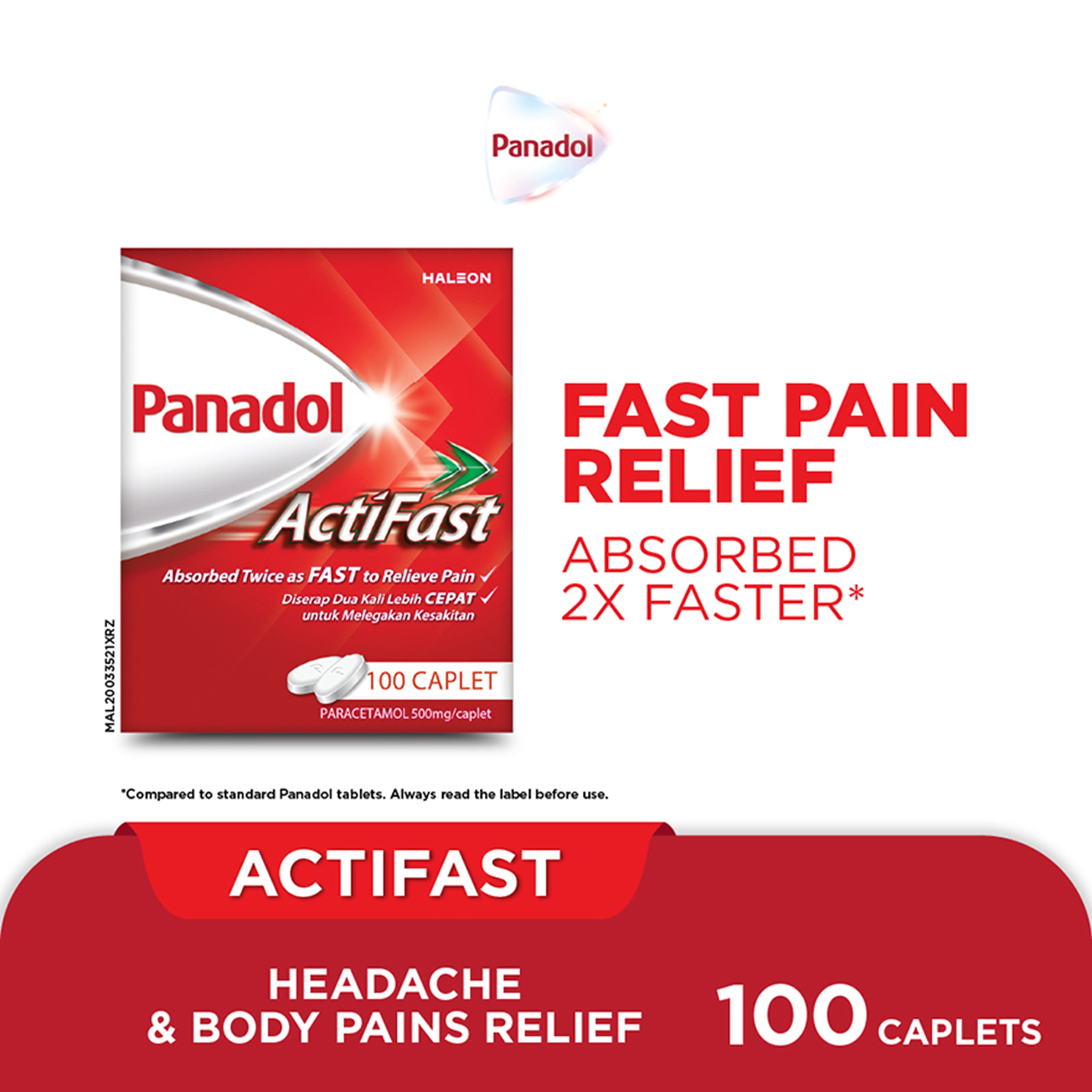 Panadol ActiFast 500mg Caplet 10x10's