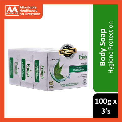 Franch Neem Soap (Hygiene Protection) 100gx3's