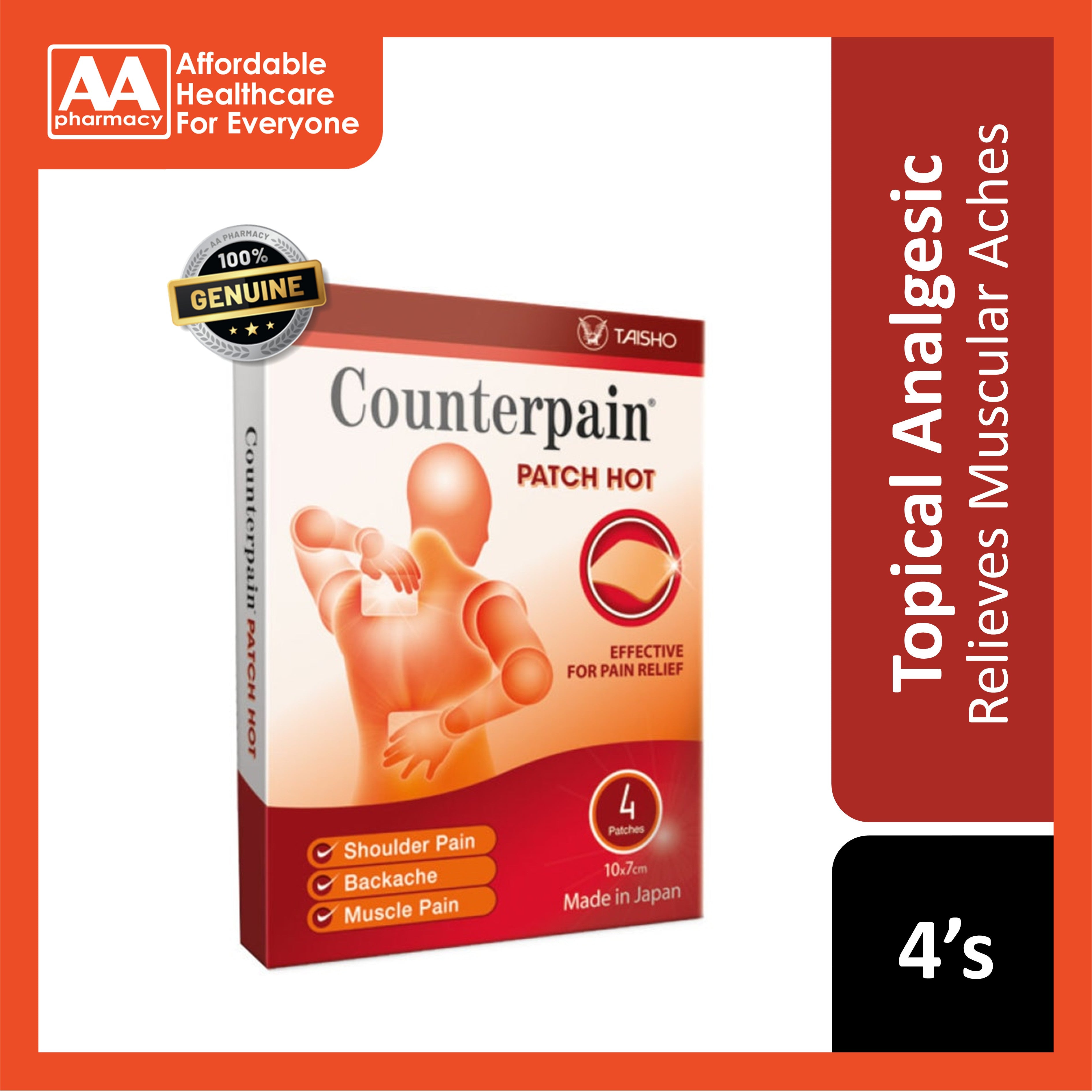 Counterpain Pain Relief Patch (Hot) 4's