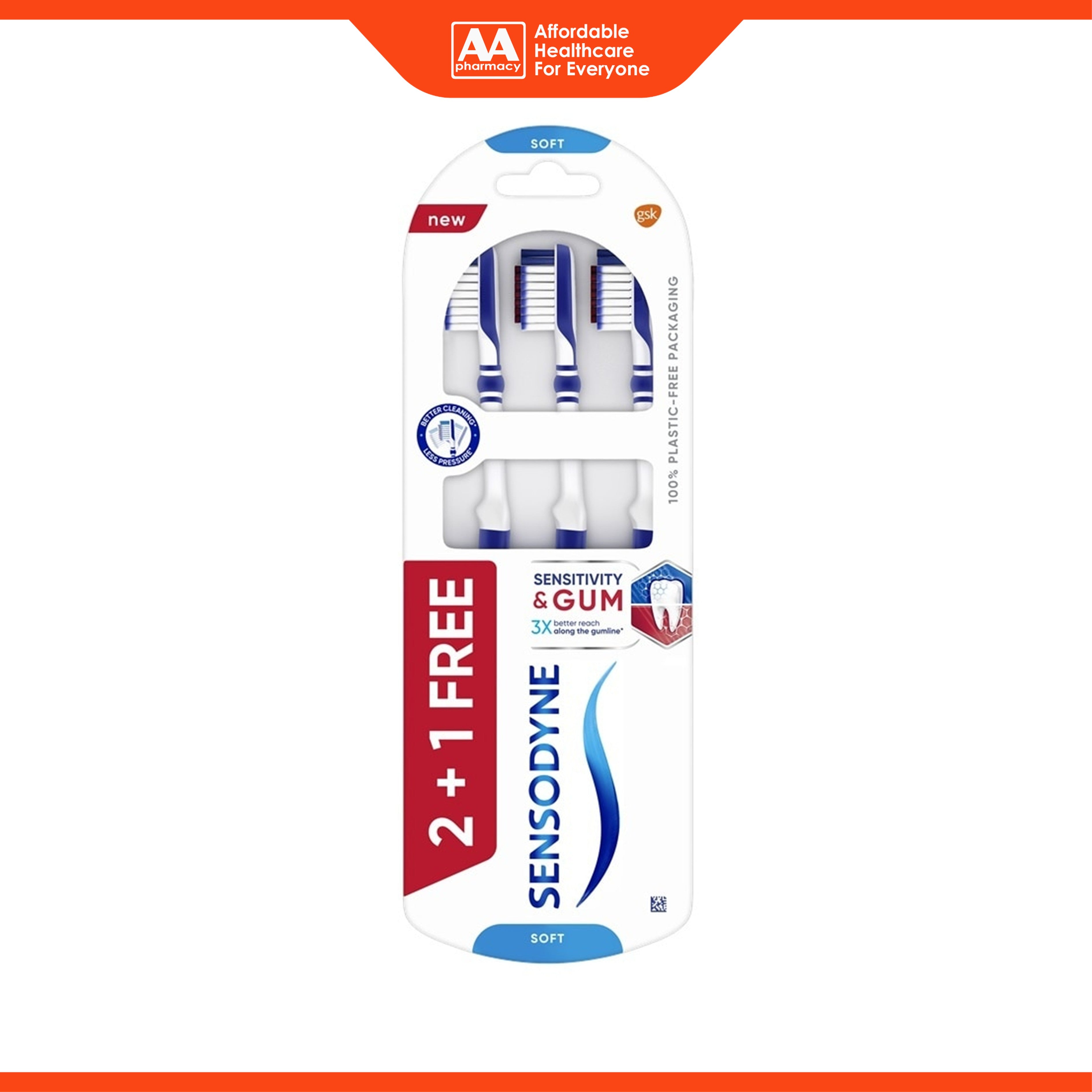 Sensodyne Toothbrush - Sensitivity and Gum, Soft (3's)