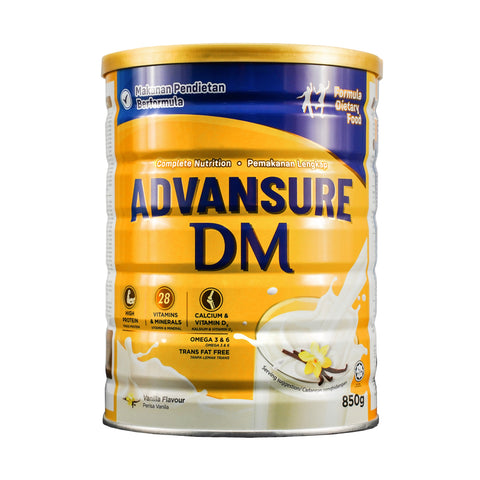 Advansure DM Complete Nutrition Formula Dietary Food 850g (Vanilla Flavour)