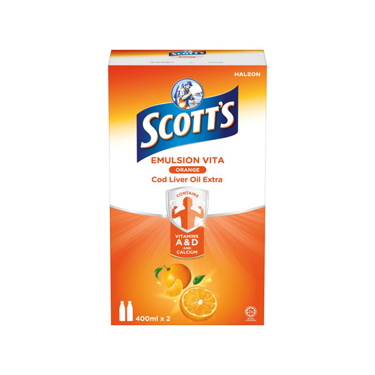 Scott's Cod Liver Oil Extra Emulsion Vita (Orange Flavour) 400mLx2's [Twinpack]