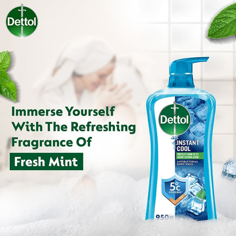 Dettol Antibacterial Body Wash (Instant Cool, with Mint and Sea Minerals) 950g