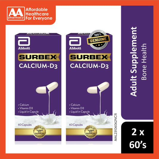 Surbex Calcium-D3 Capsule 2x60's [Twinpack]