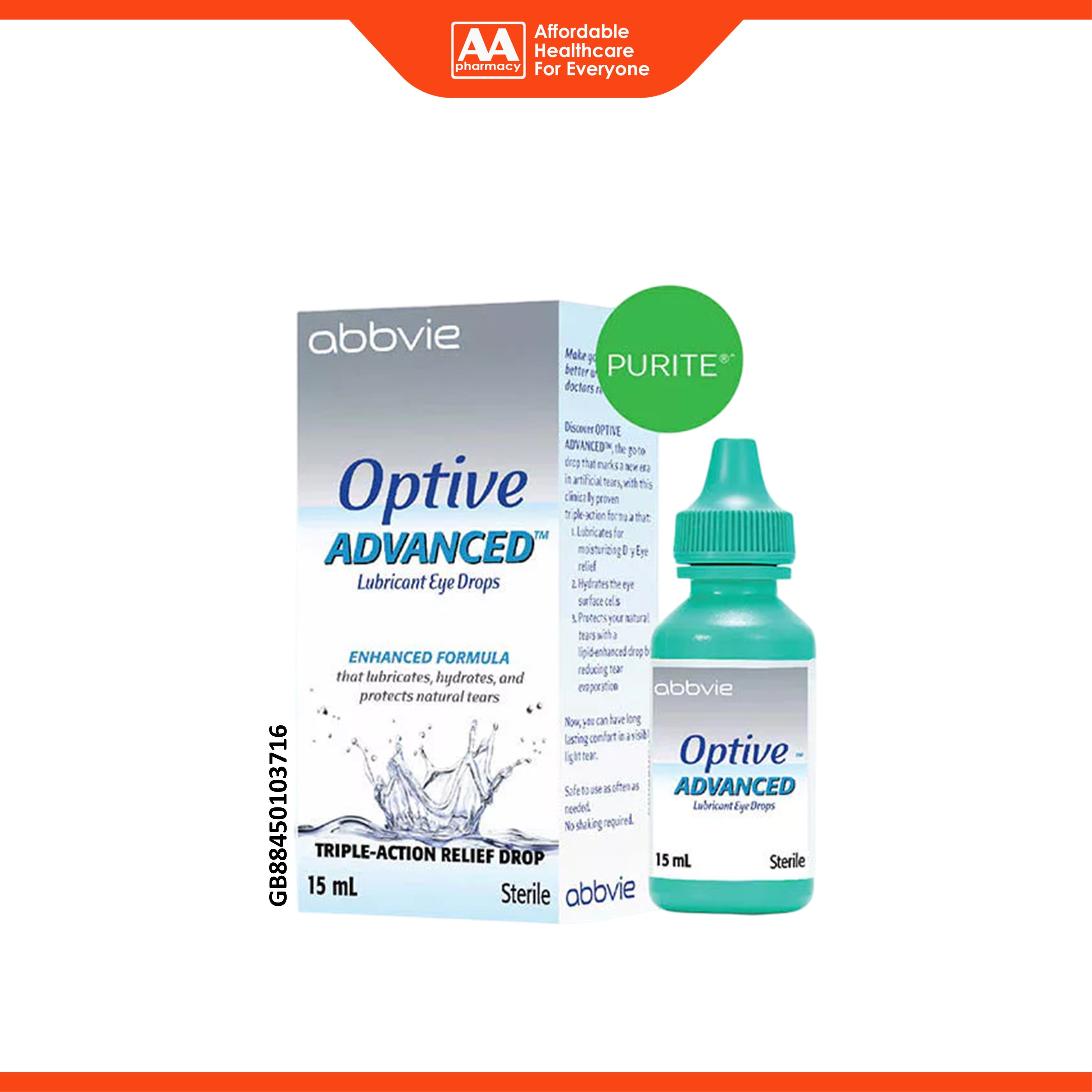 Optive Advanced Multi-Dose Lubricant Eye Drop 15mL