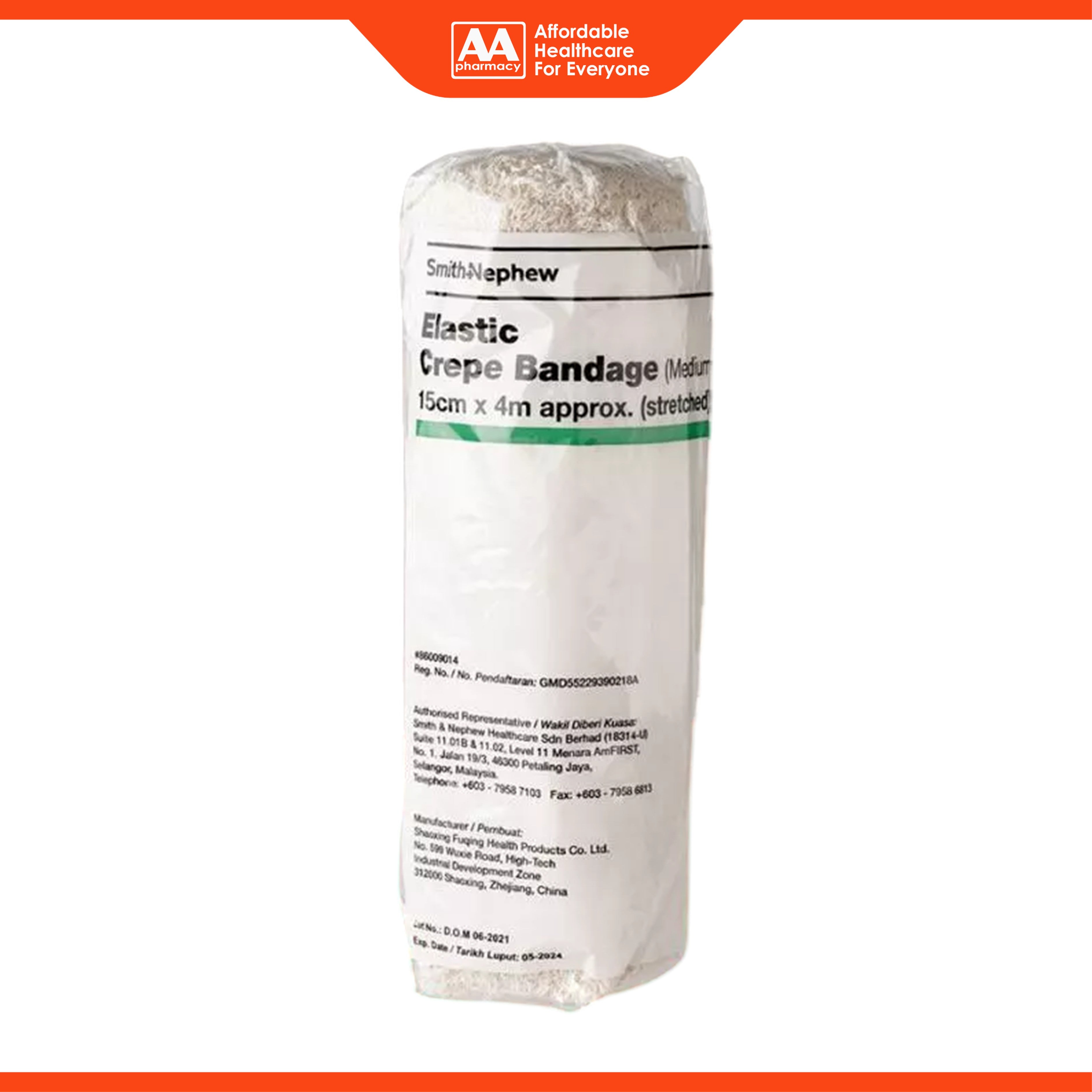 Smith and Nephew Elastic Crepe Bandage (Medium Weight) 15cmx4m (Stretched) 1's