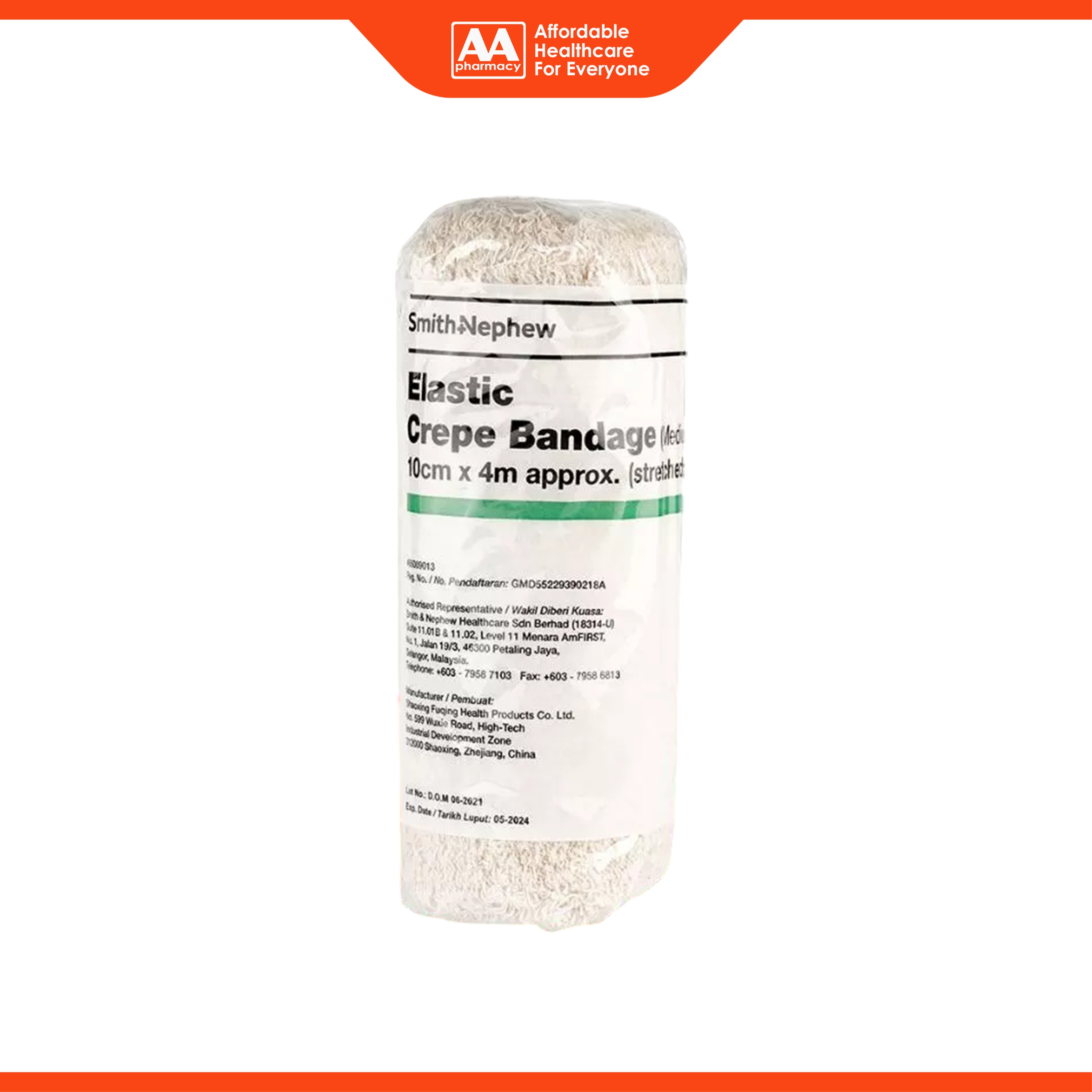 Smith and Nephew Elastic Crepe Bandage (Medium Weight) 10cmx4m (Stretched) 1's