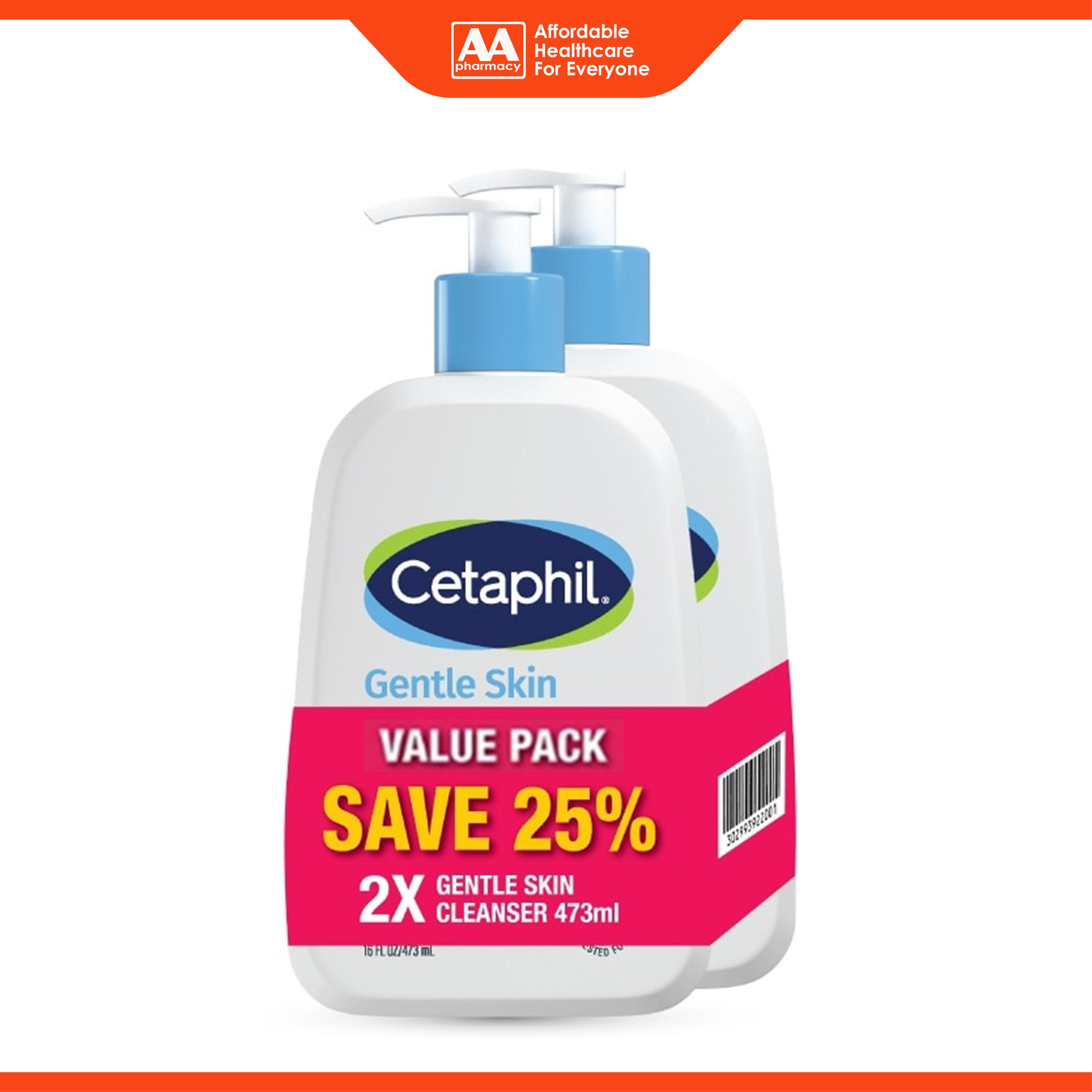 Cetaphil Gentle Skin Cleanser 473mLx2's [Twinpack]