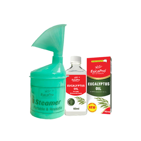 EucaPro Eucalyptus Oil 60mL + Inhaler Steam Casing 1's