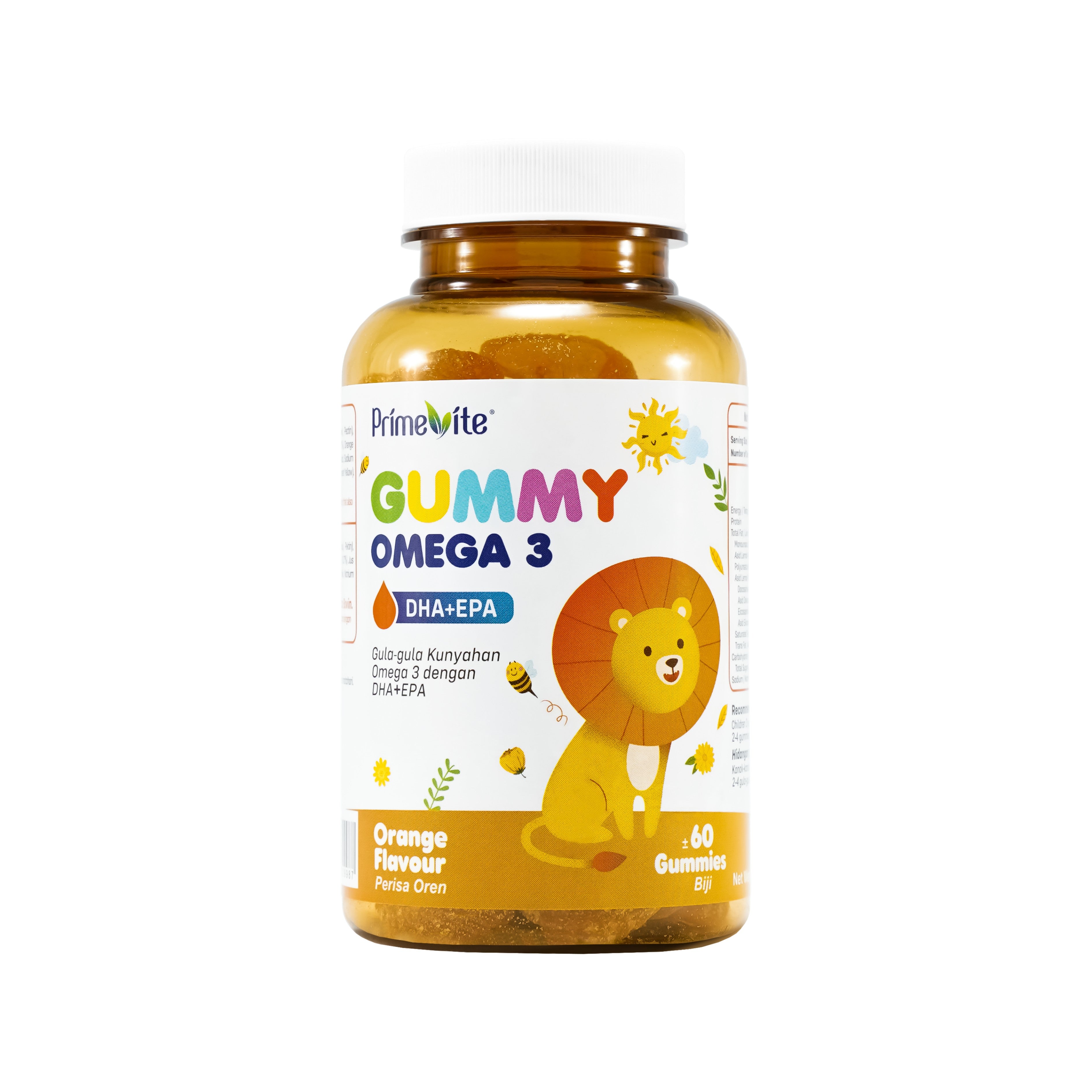 PrimeVite Kidz Gummies With DHA 60's (Orange Flavour)