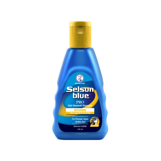 Selsun Blue PRO Anti-Dandruff Shampoo 120mL (Repairing with Argan Oil and Pro Vit B5)