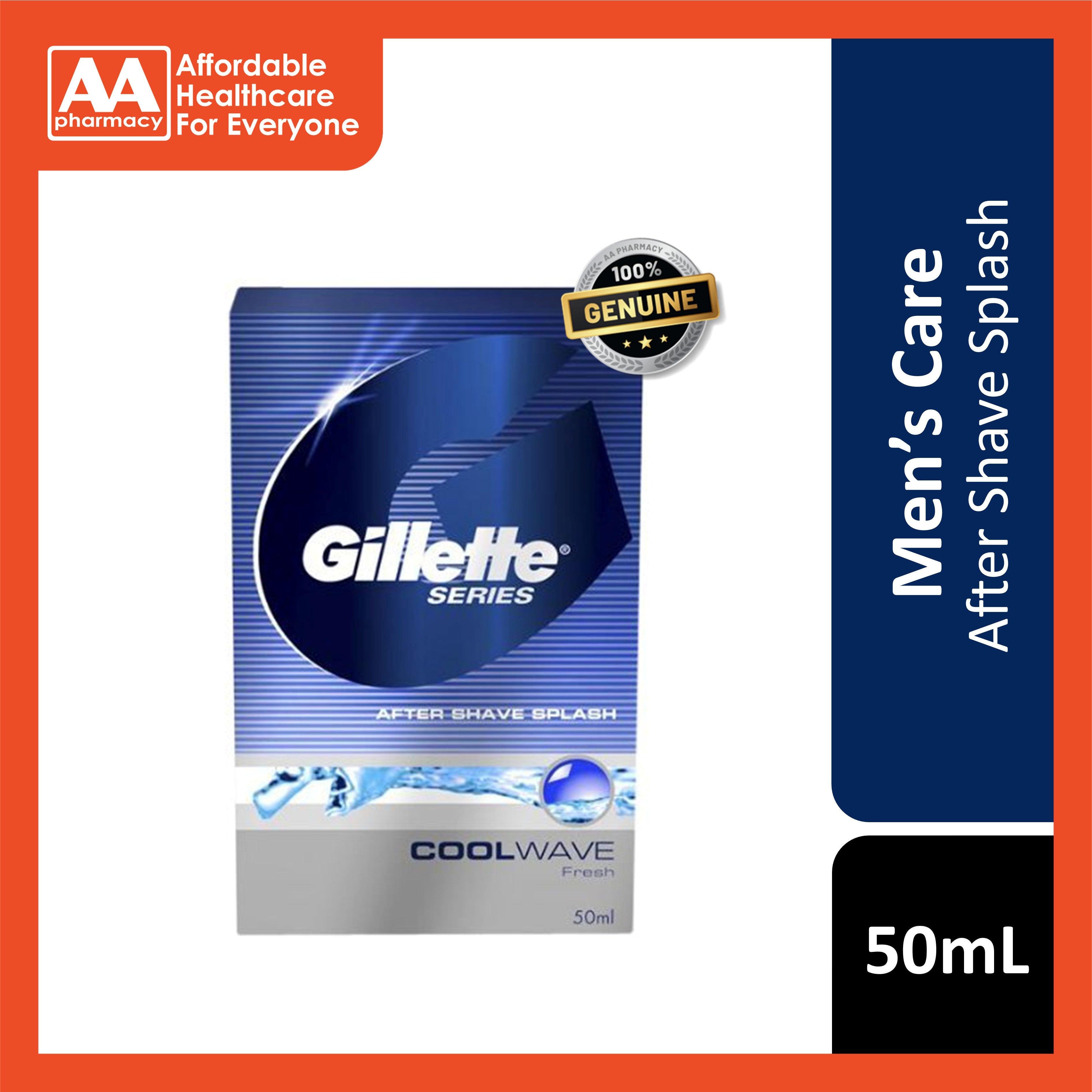 Gillete Splash Gillette Series After Shave Splash (Cool Wave, Fresh) 50mL – AA Pharmacy